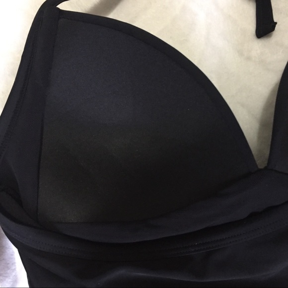 One-Piece Swimsuit Black VTG Style Molded Bra - Picture 7 of 9